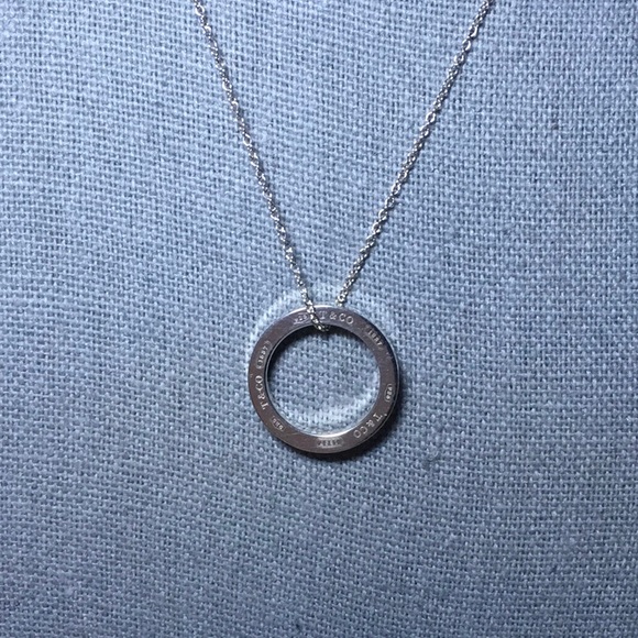 Tiffany&Co '1837' Circle Logo Pendant Necklace in Sterling Silver (16") ||| - Picture 5 of 6